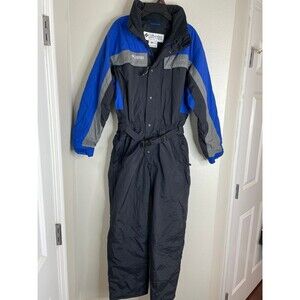 Vintage Columbia Snowsuit 14/16 – Ski Suit One Piece Blue Black Insulated Winter